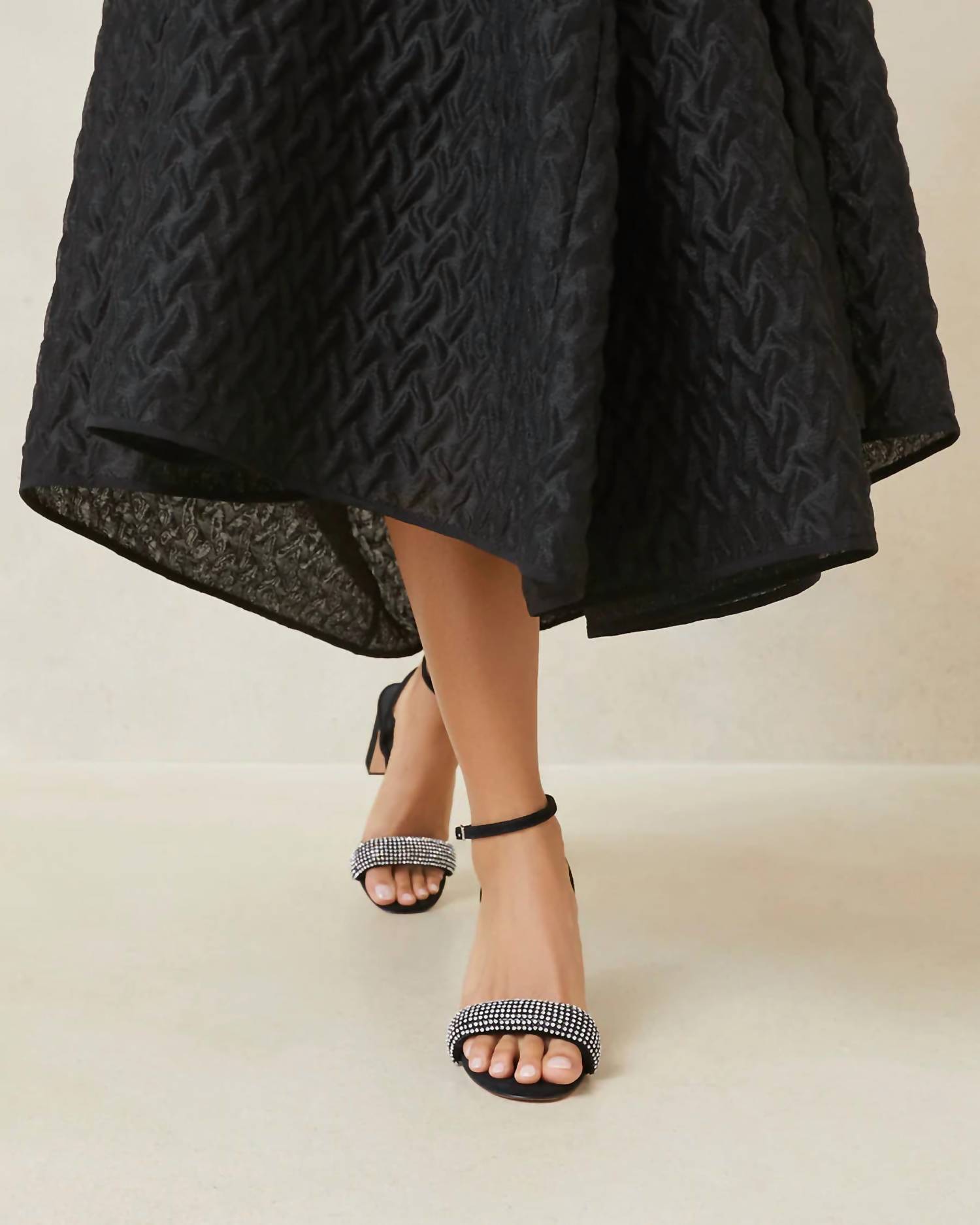 Loeffler Randall - WOMEN'S SHAY BLACK RHINESTONE HEELED SANDAL