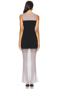 Karina Grimaldi Renata Knit Maxi Dress in black - women's dress - alternate view