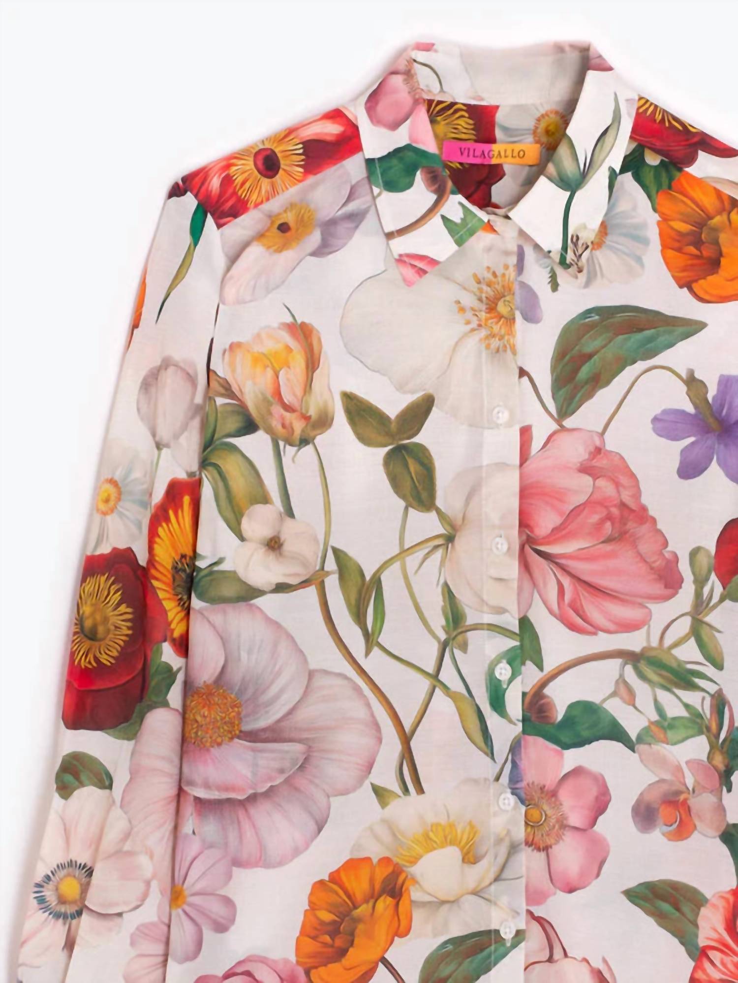 Vilagallo Floral Print Shirt in multi - women's shirt - view 4