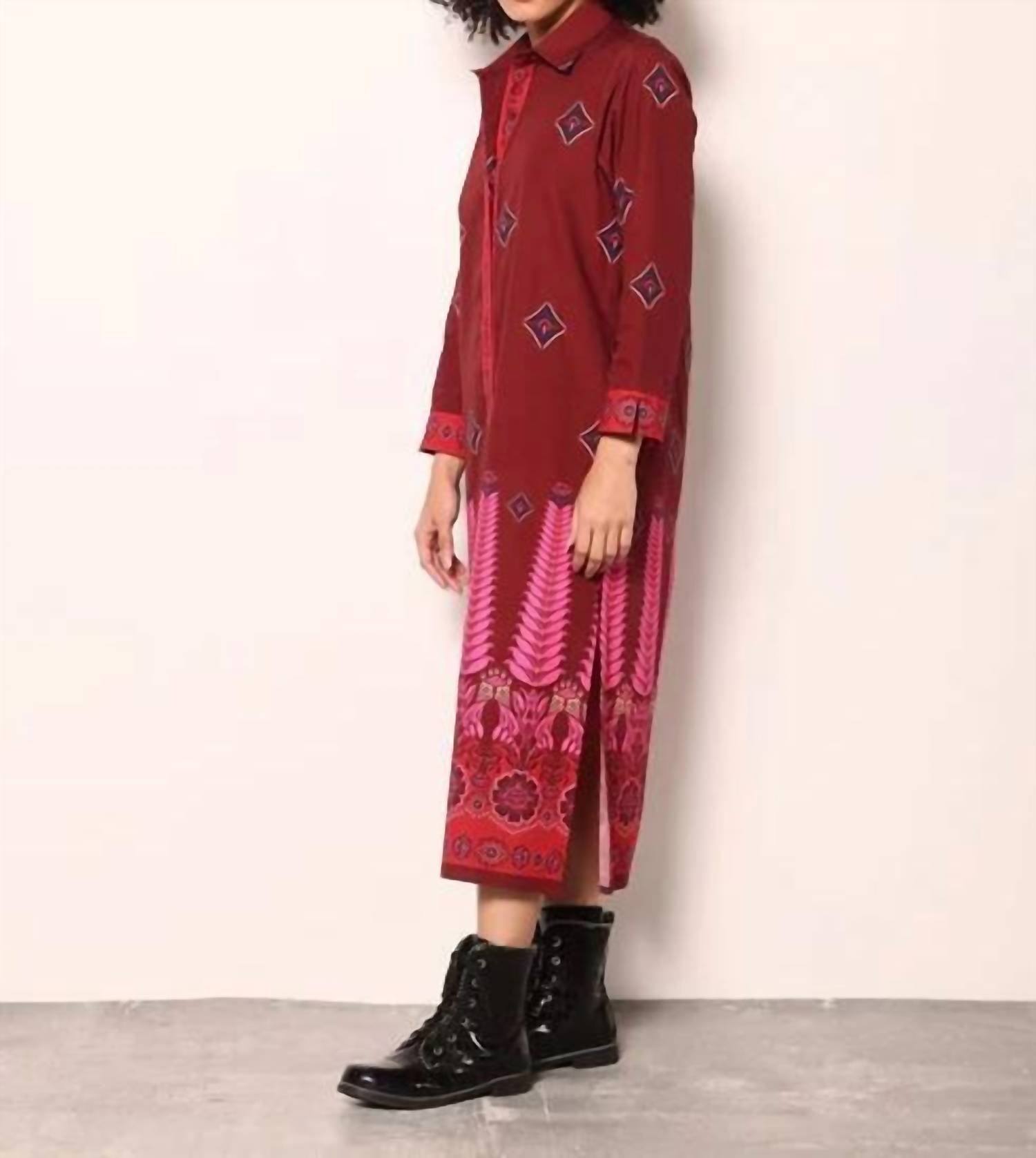 Maude Eliza Dress in geo ferns - women's dress - alternate view