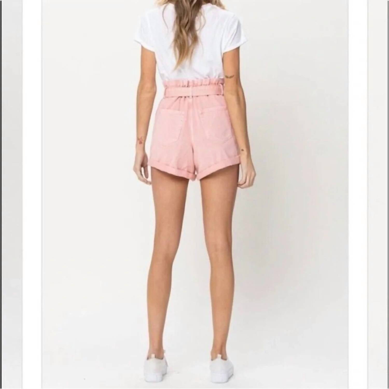 Vervet By Flying Monkey - Super High Rise Front Tie Paperbag Mom Shorts