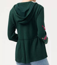 Johnny Was - Peplum Metallic Thermal Hoodie