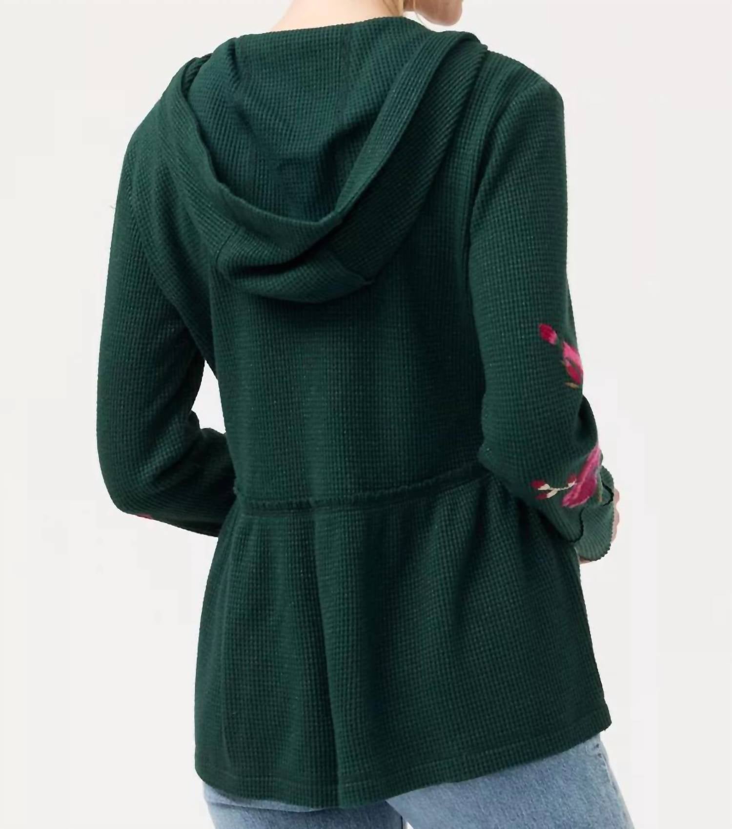 Johnny Was - Peplum Metallic Thermal Hoodie