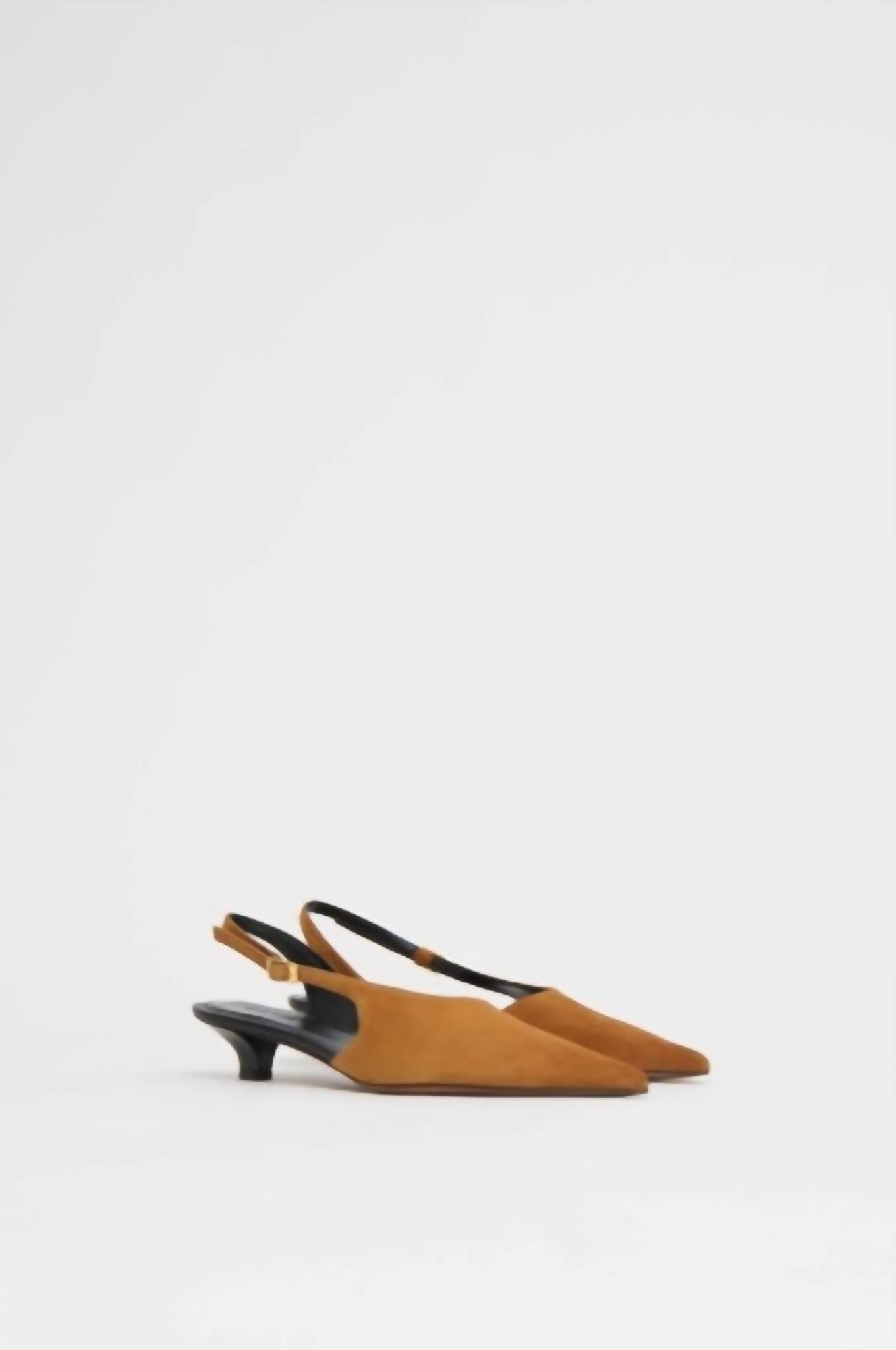 Mansur Gavriel Women's Anna Slingback Heel in saddle - women's heels - detail view