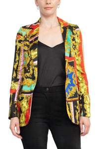 Industry - Notched Collar One Button Closure Long Sleeve Blazer