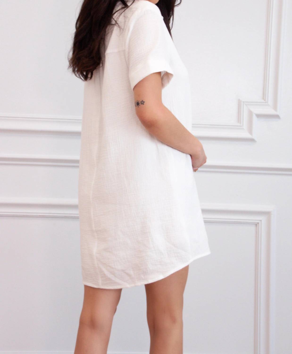 Day + Moon - Summer Love Cotton Gauze Shirt Dress