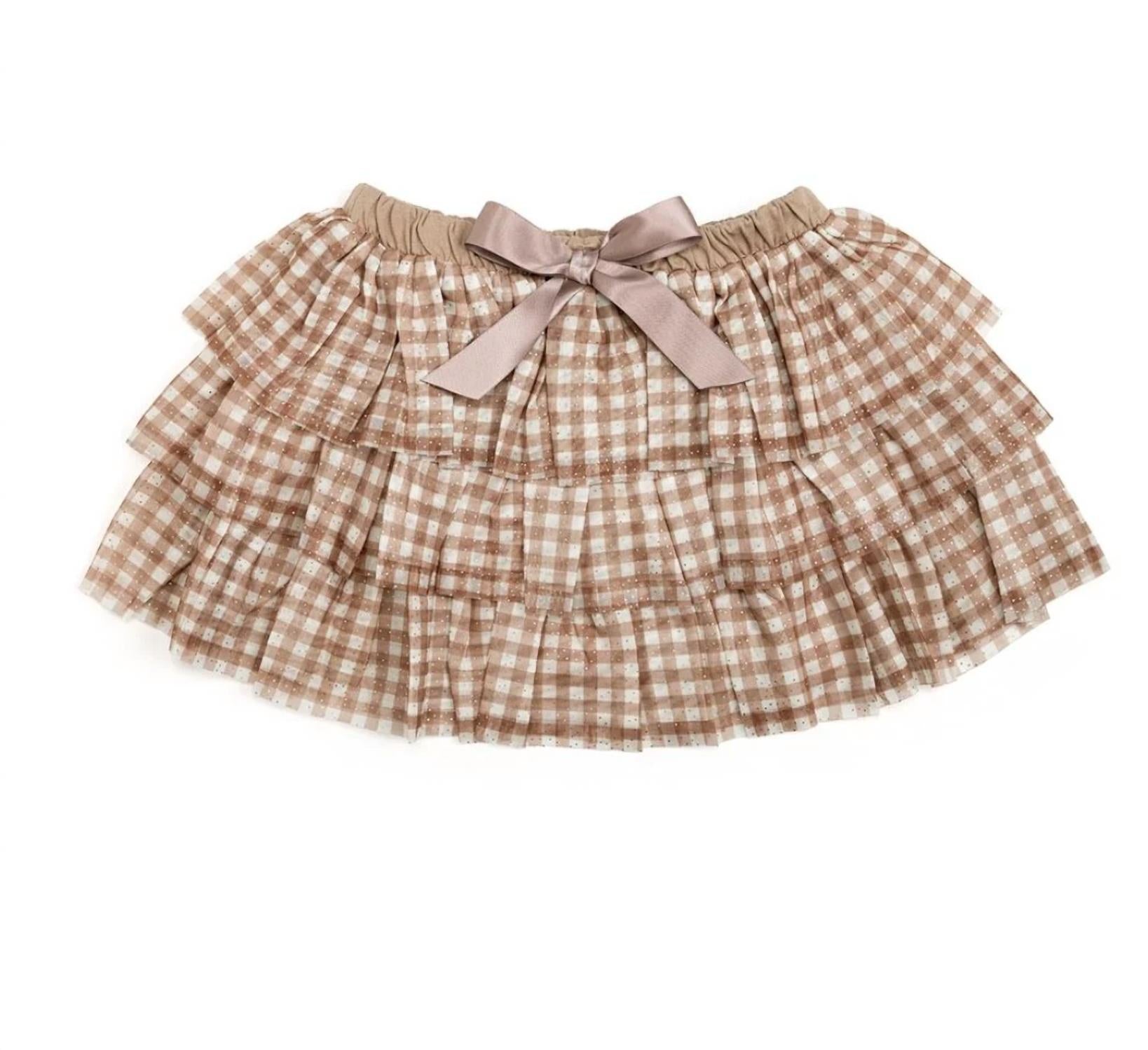 Sweet Wink - Gingham Tiered Tutu Skirt