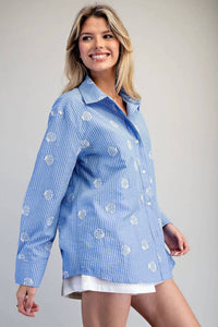 Ee:Some - Seashell Embroidered Top