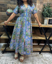 Entro - Bloom Elastic Waist Zip Midi Dress