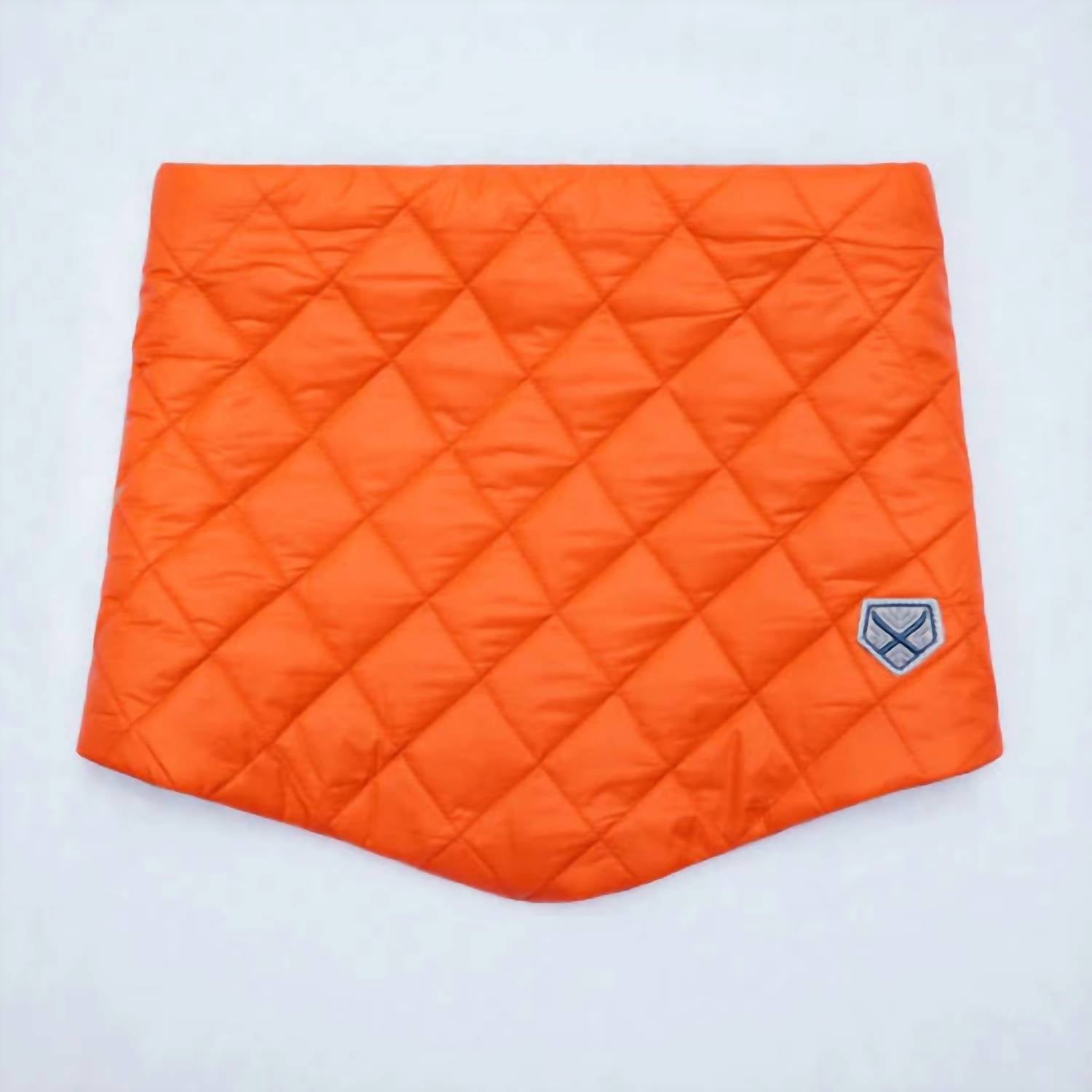 Powder Puff Collection Women's Pullover Quilted Pullover Neck Warmer in orange navy - women's scarf