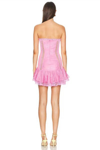 CHARO RUIZ Victorie Short Dress in rose quartz - women's dress - alternate view