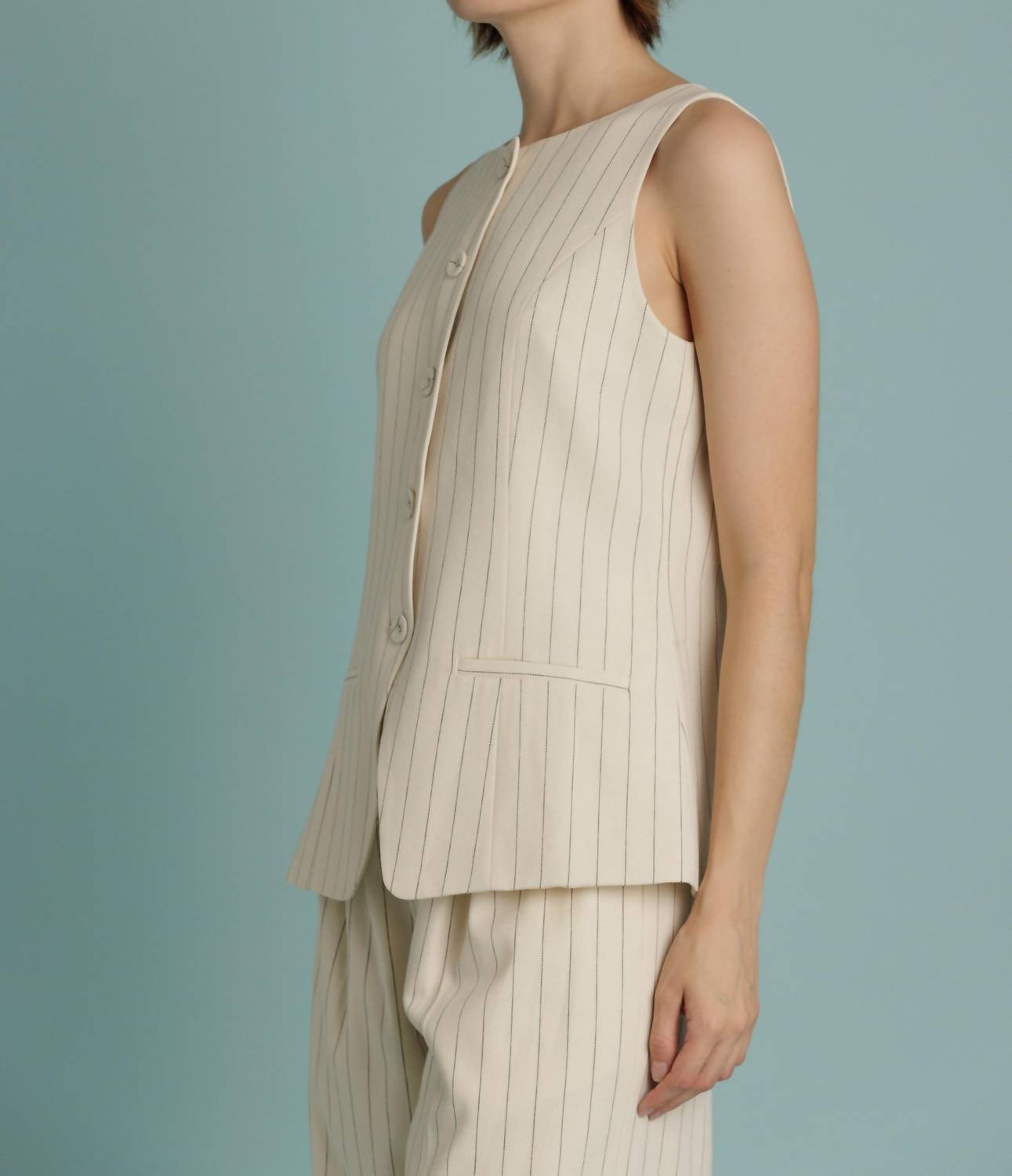 Aureum - Striped Tailored Vest