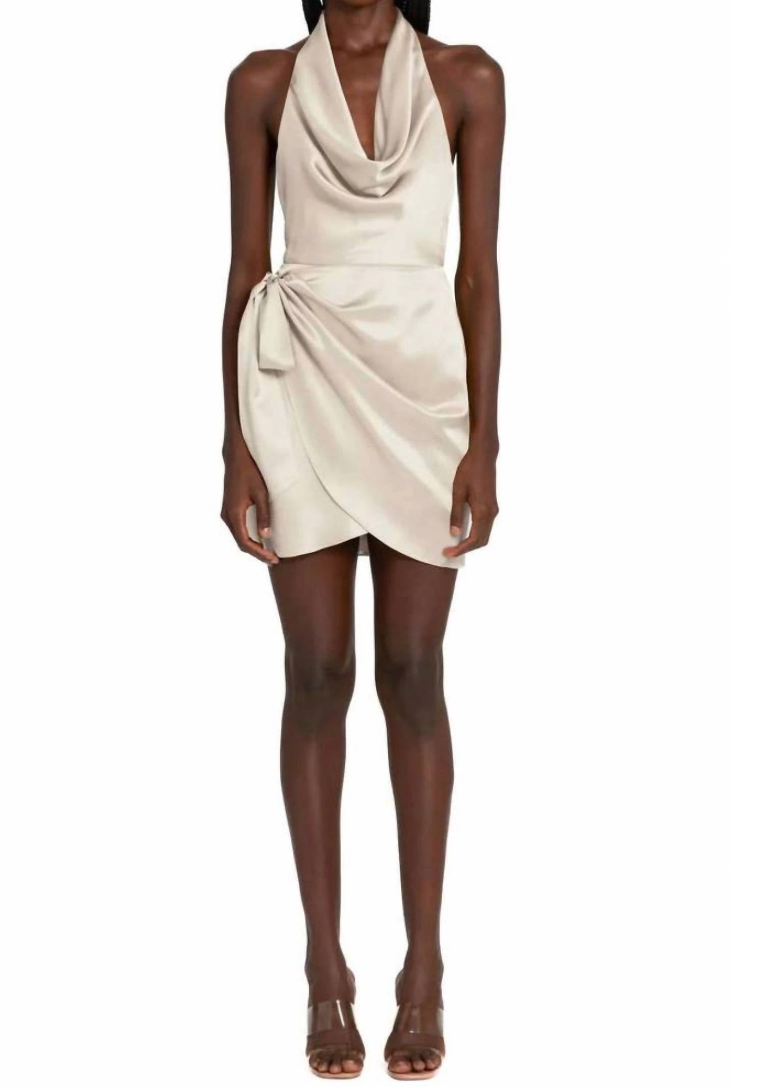 Amanda Uprichard Martine Silk Mini Dress in chalk - women's dress
