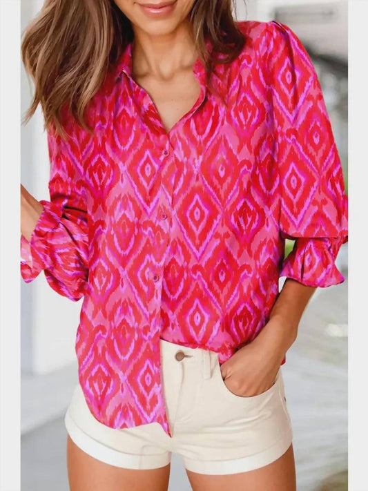 Aapparella - Megan Three Quarter Sleeve Blouse