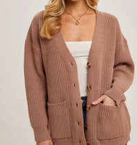 Bluivy - Button Down Ribbed Knit Sweater Cardigan