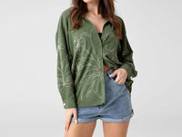 Soulofmu - DROP SHOULDER EMBROIDERY OVERSIZED SHIRT