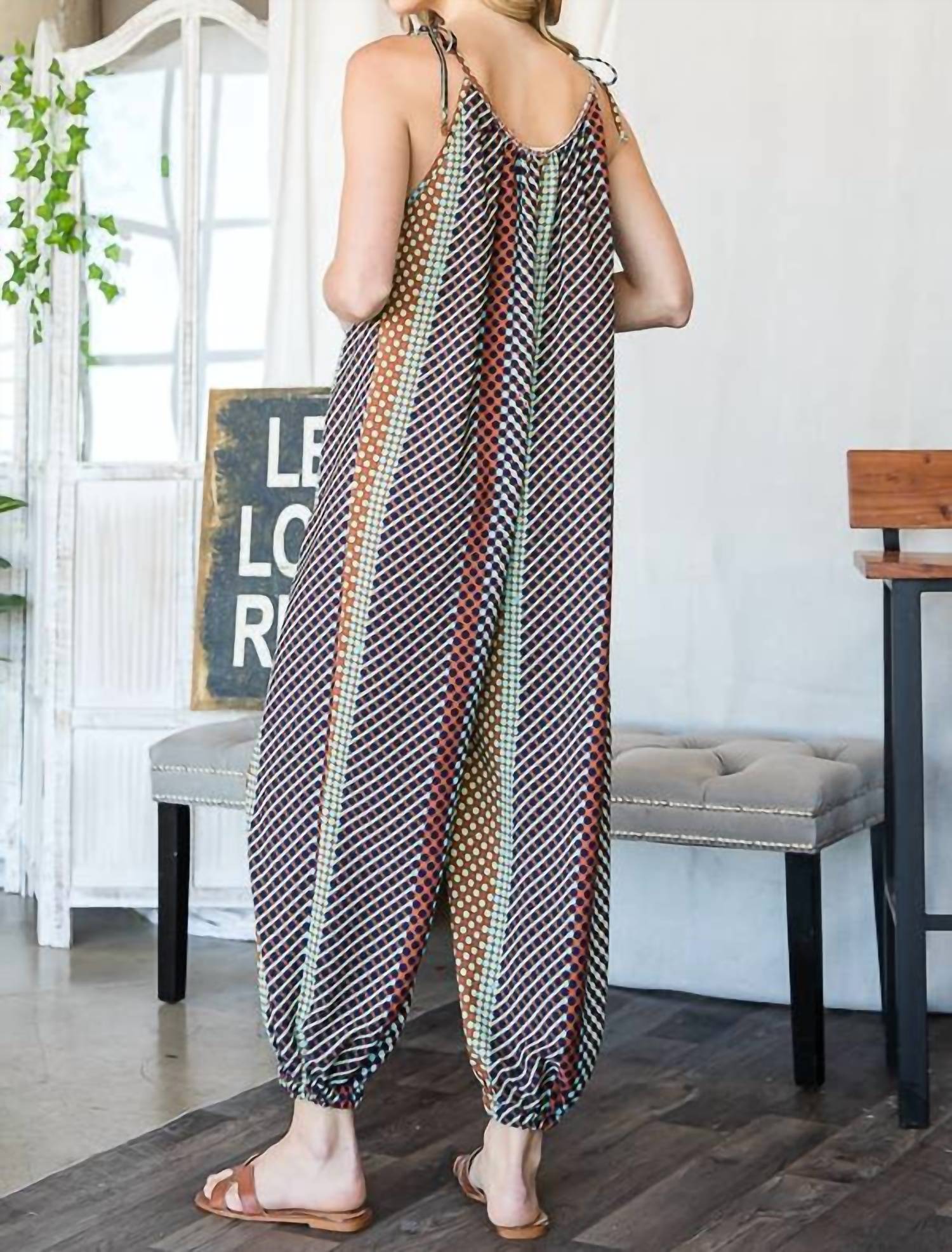 Bucketlist - Geo Print Draped Jumpsuit