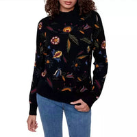 Charlie B - Embroidered Mock Neck Pullover Sweater