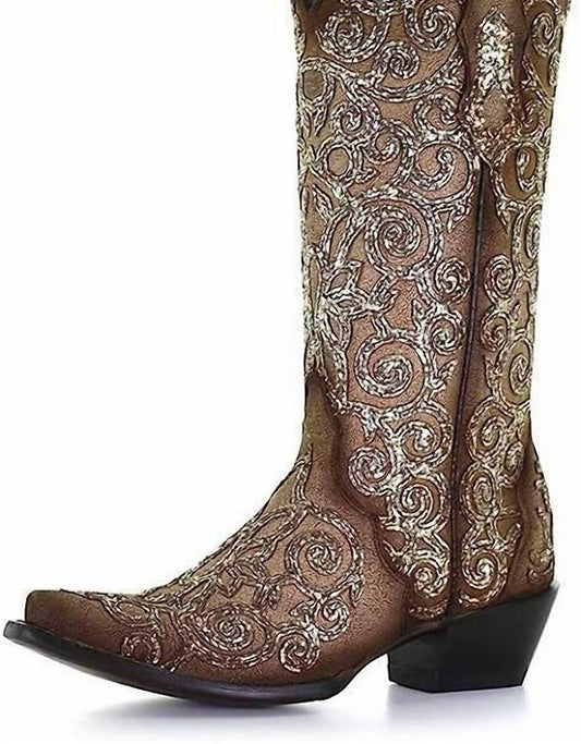 Glitter Embroidery Boot