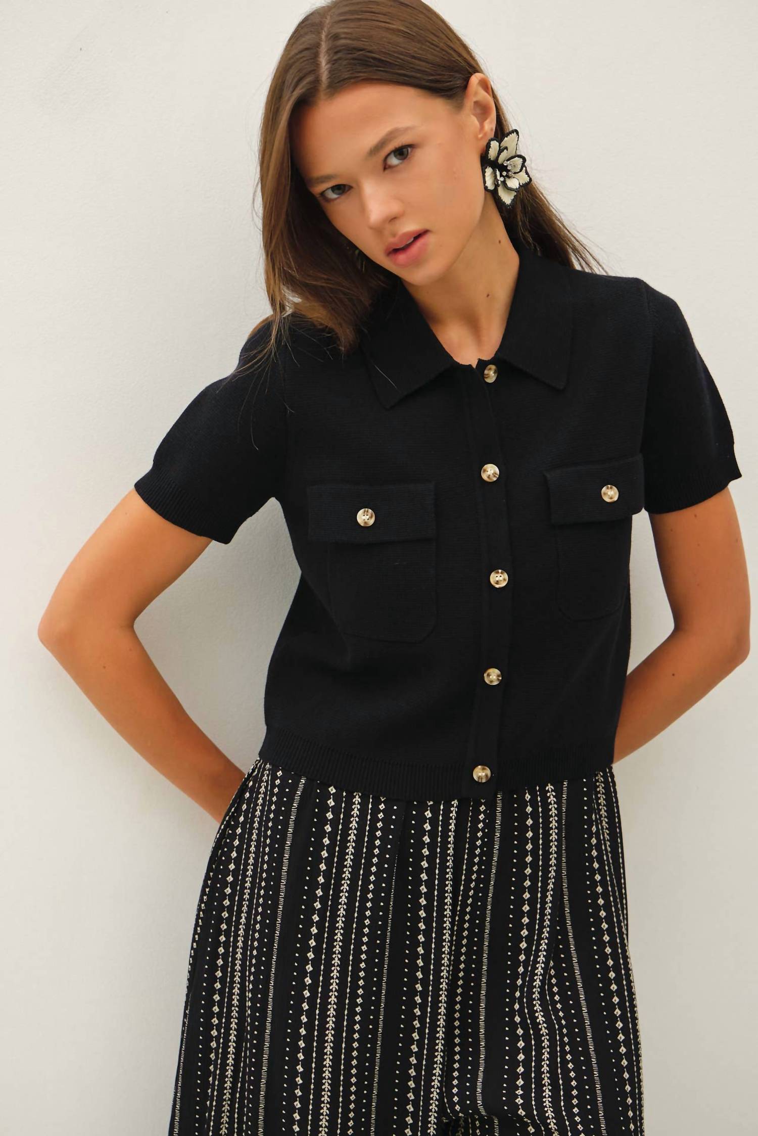 Be Cool - Short Sleeve Button Down Cardigan