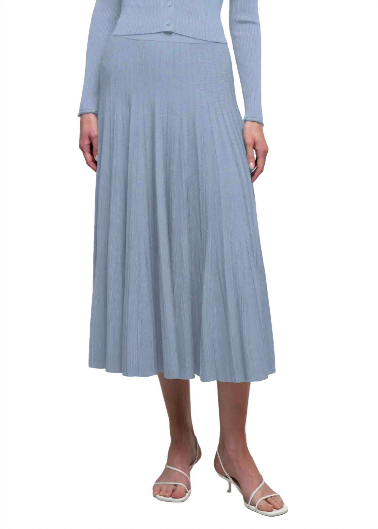 SIMKHAI Margoux Knit Midi Skirt in tidepool - women's skirt