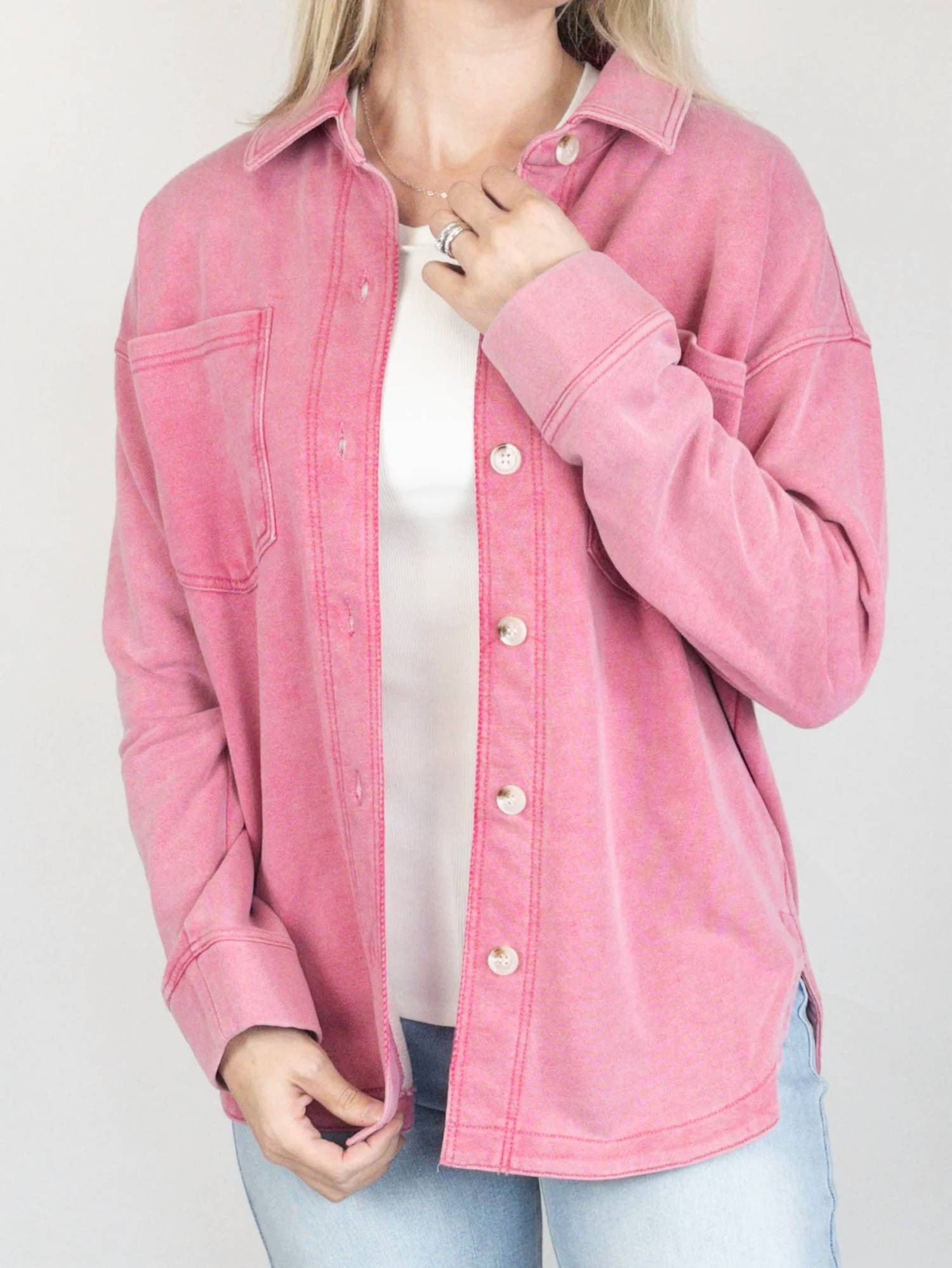 Hem & Thread - Washed Knit Shacket