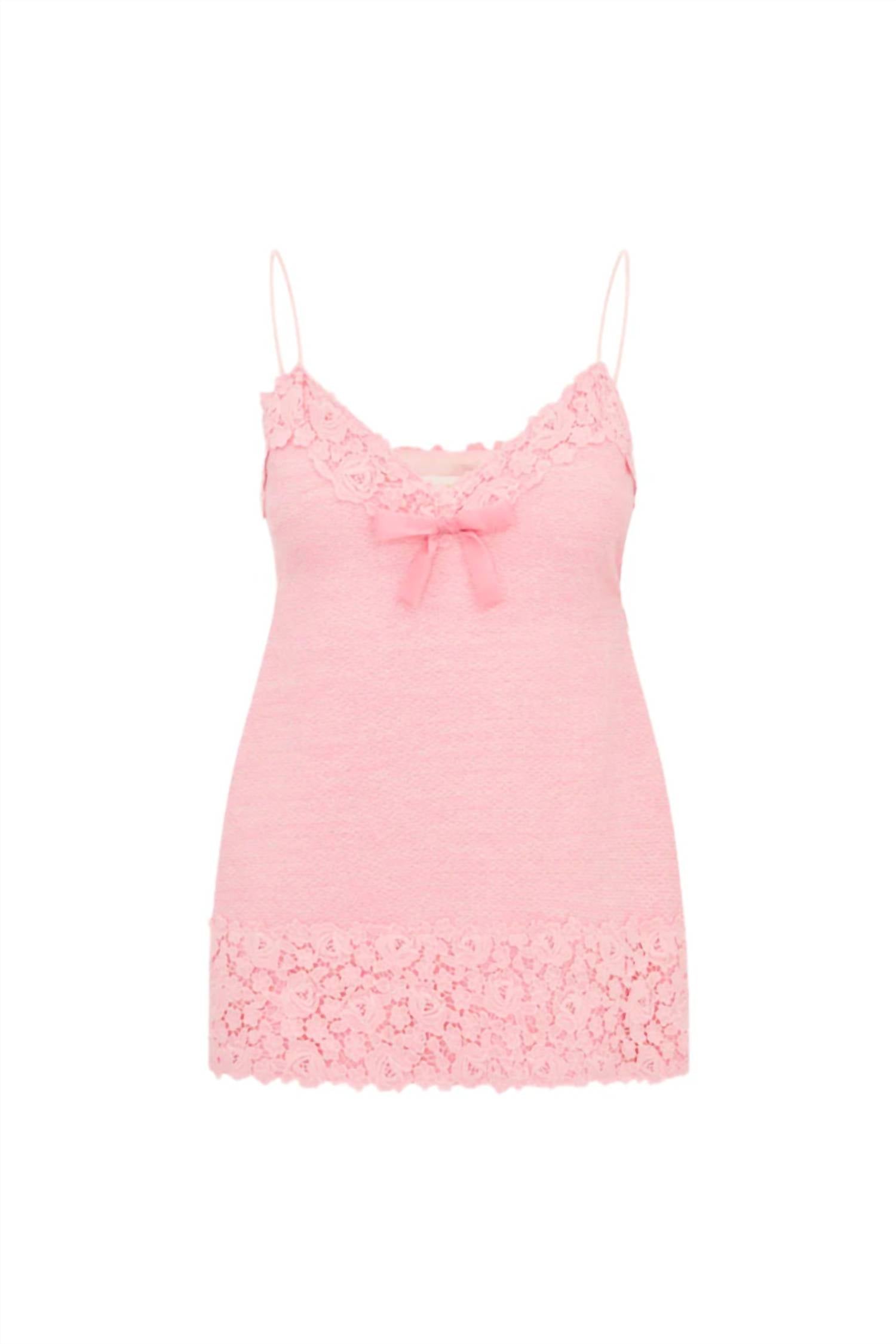 Loveshackfancy - Meva Tweed Lace-Trimmed Mini Dress