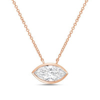 Diana M Jewels - Women's East West Marquise Bezel Lab-grown Diamond Pendant Necklace (5.00 Ctw)