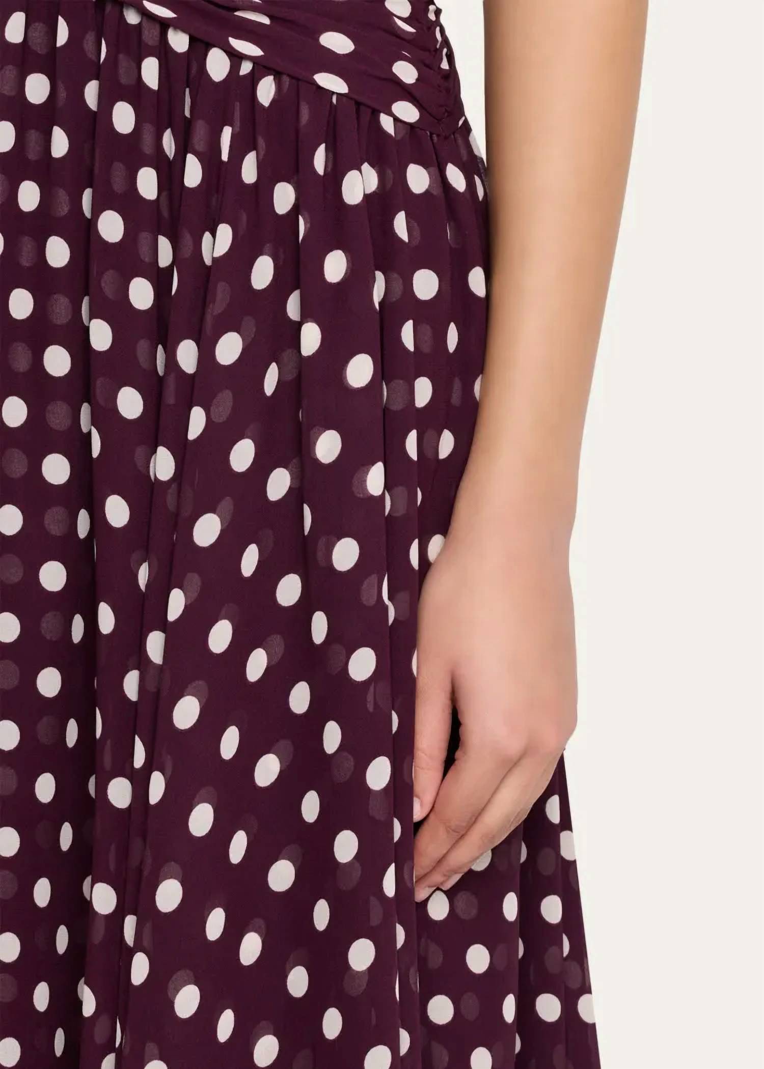 Cinq A Sept - Women Madga Drop-Waist Camille Polka Dot Midi Dress