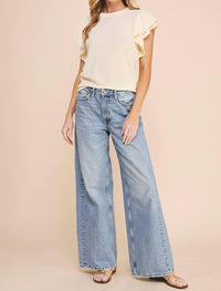 If She Loves - Sparkly Ruffle Sleeve Irvin Blouse