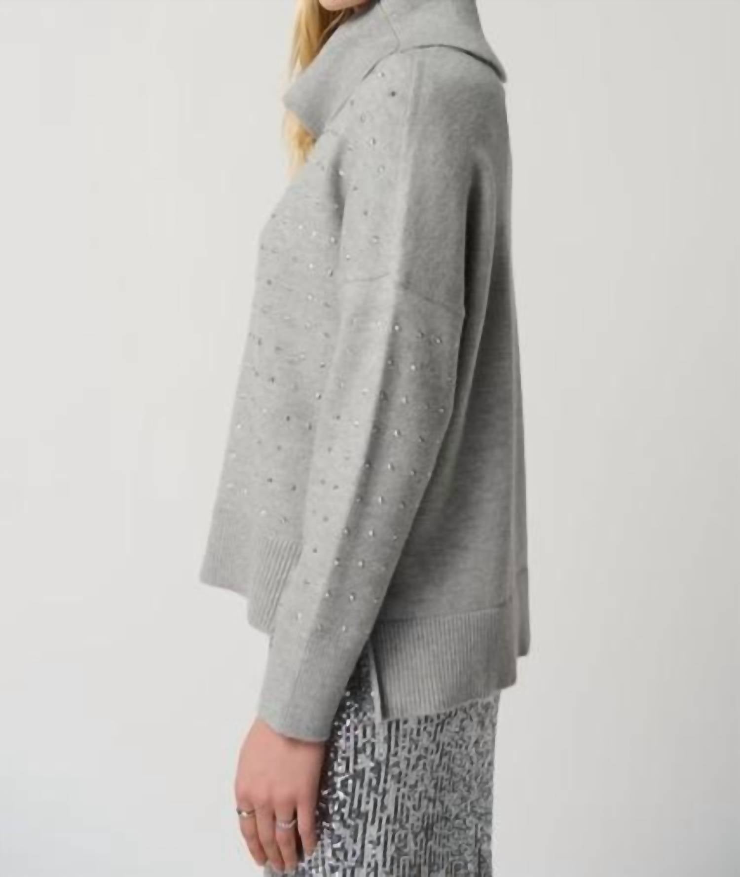Joseph Ribkoff - Embellished Cowl Neck Sweater