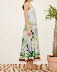 ALEMAIS Alfie Midi Sundress in ice blue - women's dress - detail view