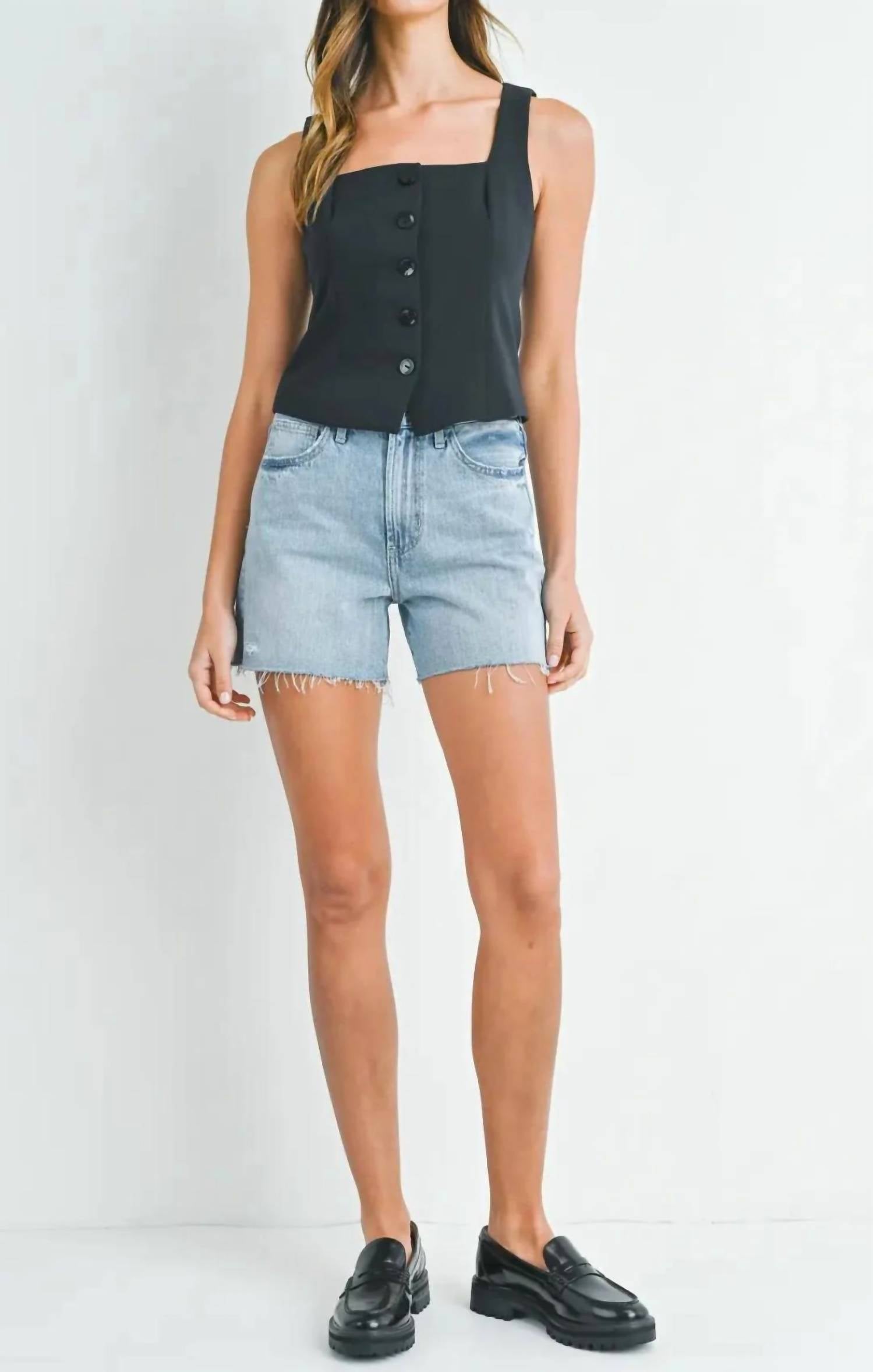 Just Black Denim - Longer Length Jean Short