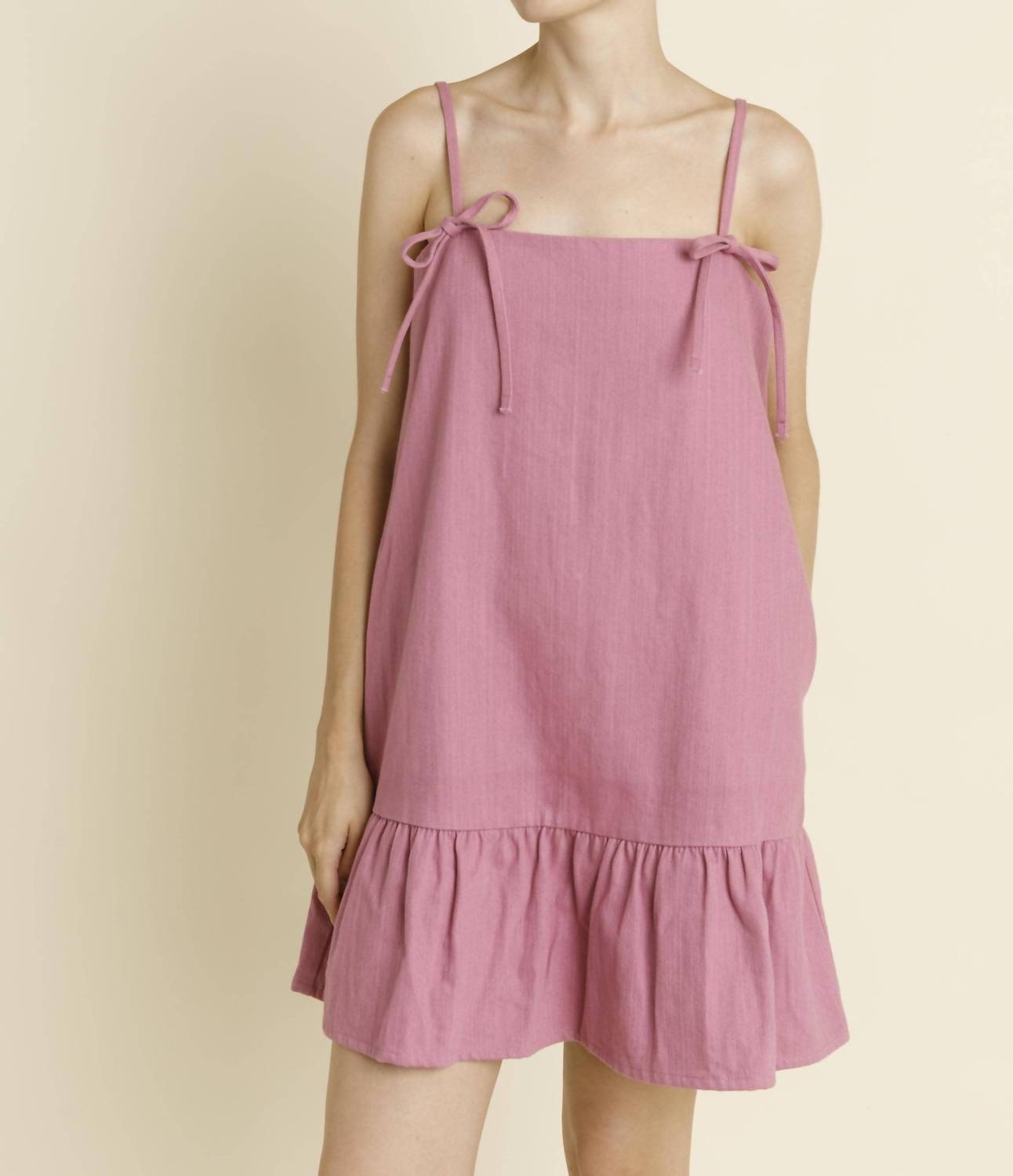 Aureum - Bow Trim Mini Dress