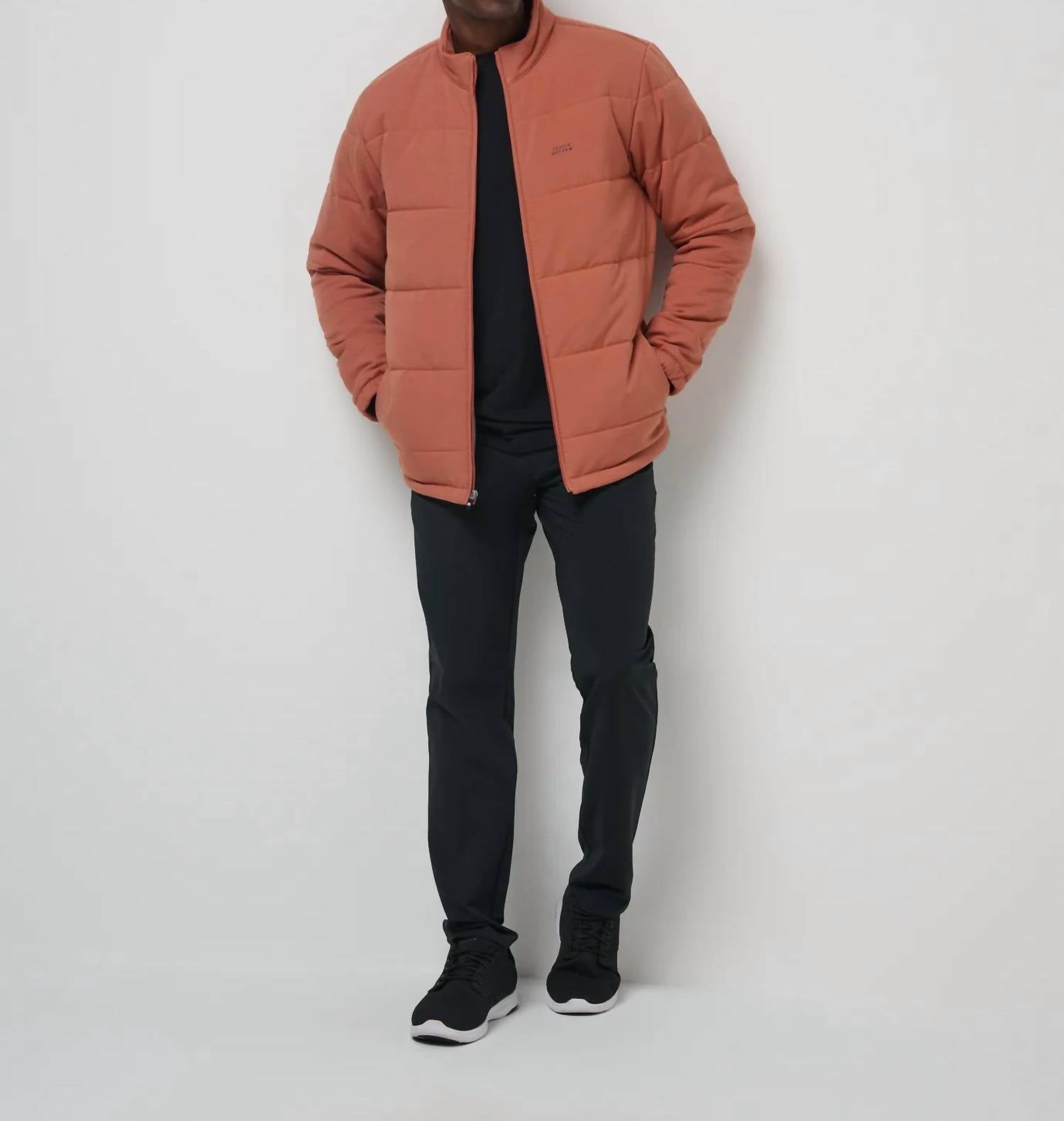 TravisMathew Climate Drop Jacket in heather copper - men's jacket - alternate view