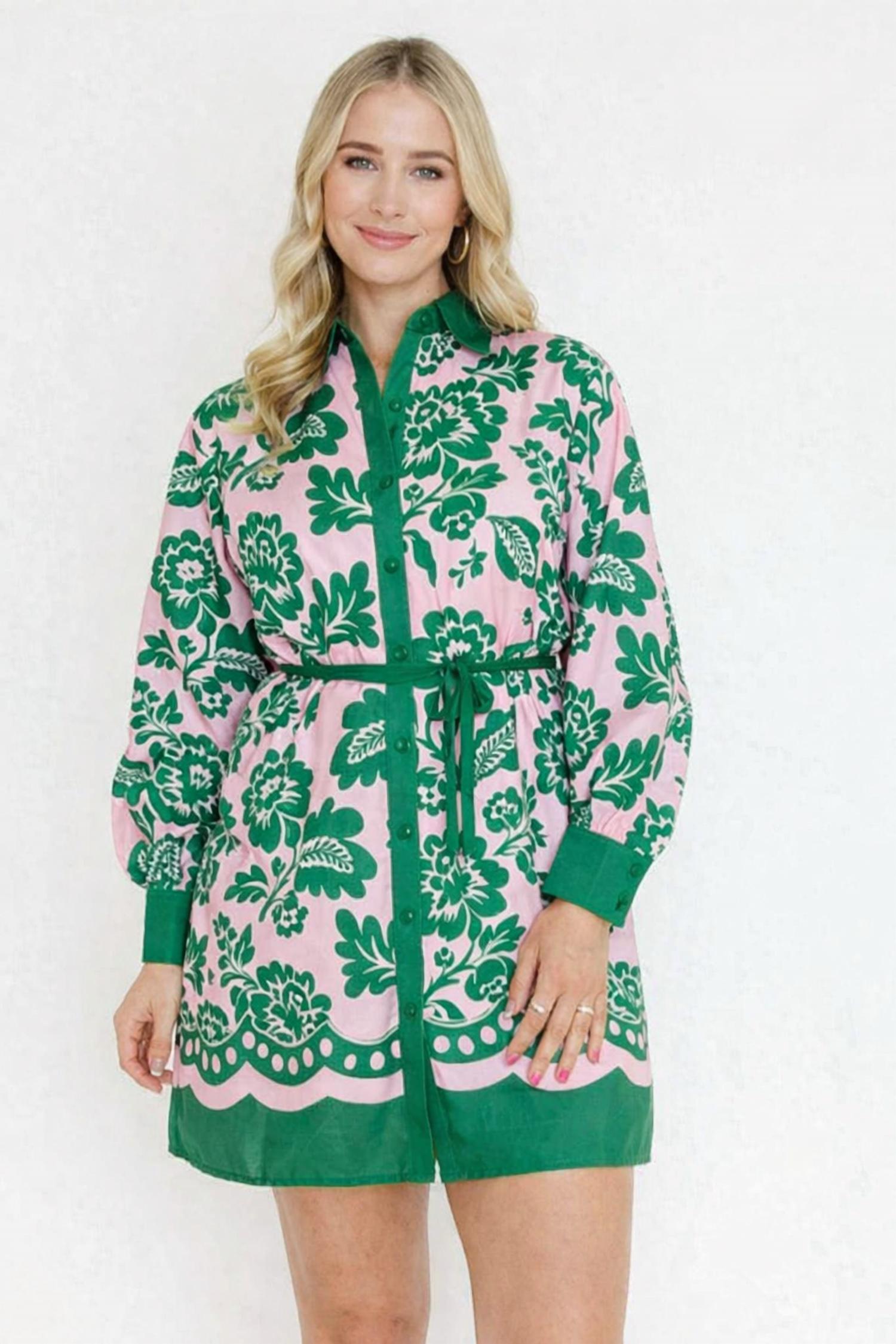 Joy Joy - Floral Mini Shirt Dress