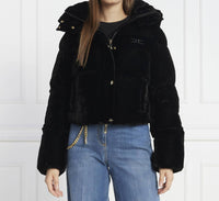 Elisabetta Franchi - Cropped Velvet Down Jacket