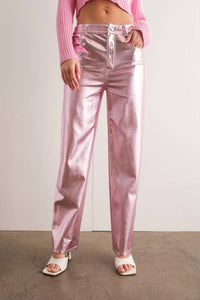 Papermoon - Aviana Metallic Wide Leg Pants