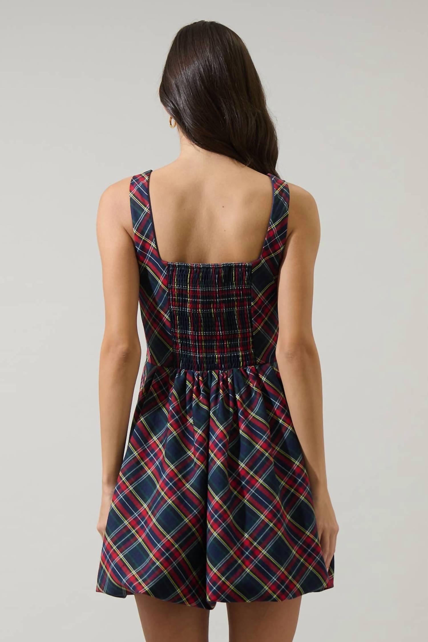 Sugarlips - Plaid Bow Mini Dress