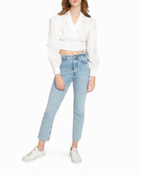 Nicole Miller - Cotton Poplin Wrap Top