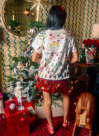 QUEEN OF SPARKLES 12 Days of Christmas Oversized Tee in white multi - women's t-shirt - view 4
