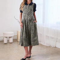 Current Air - Button Front Sleeveless Midi Dress