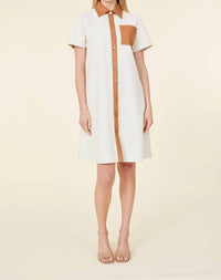Dolce Cabo - Vegan Leather Perforated Short Sleeve Dress