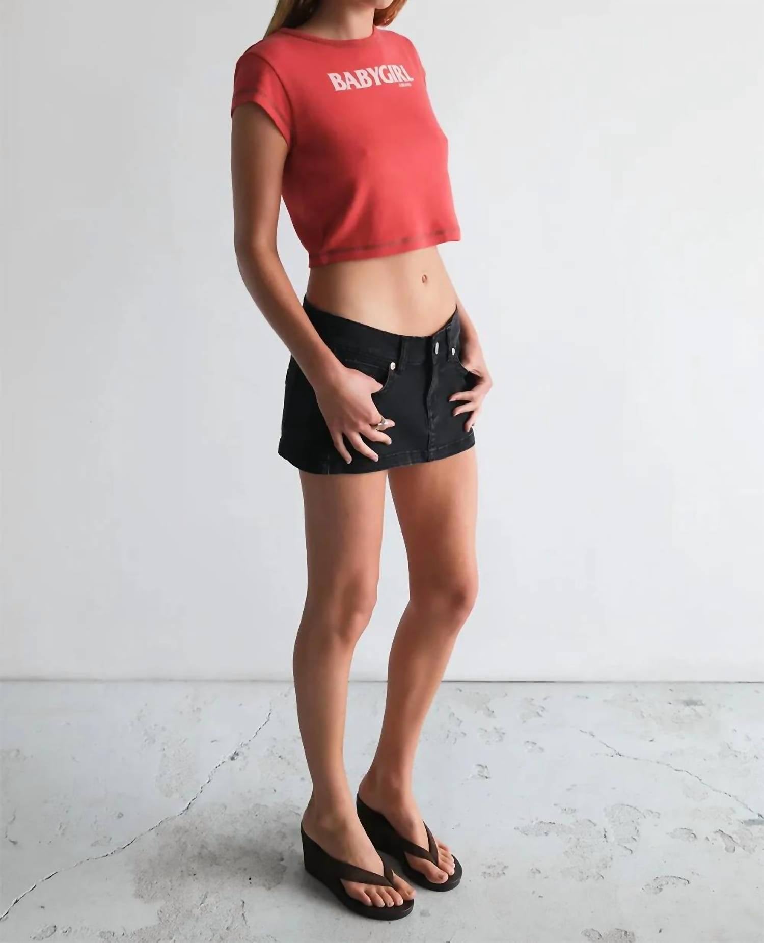 Abrand Jeans - BABYGIRL RIB CROPPED TEE