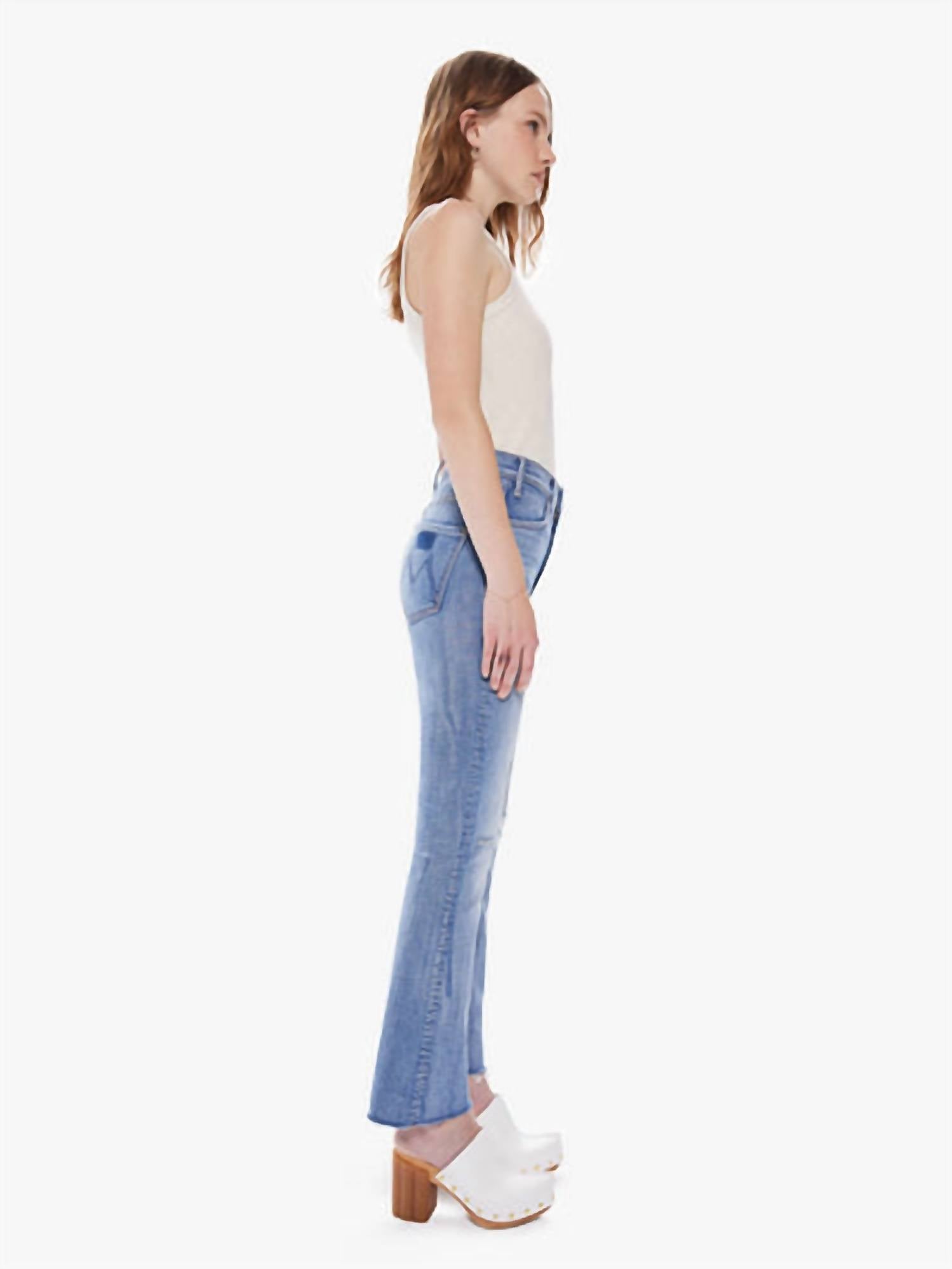 Mother Hustler Ankle Fray Jeans in crashing hard - women's jeans - alternate view