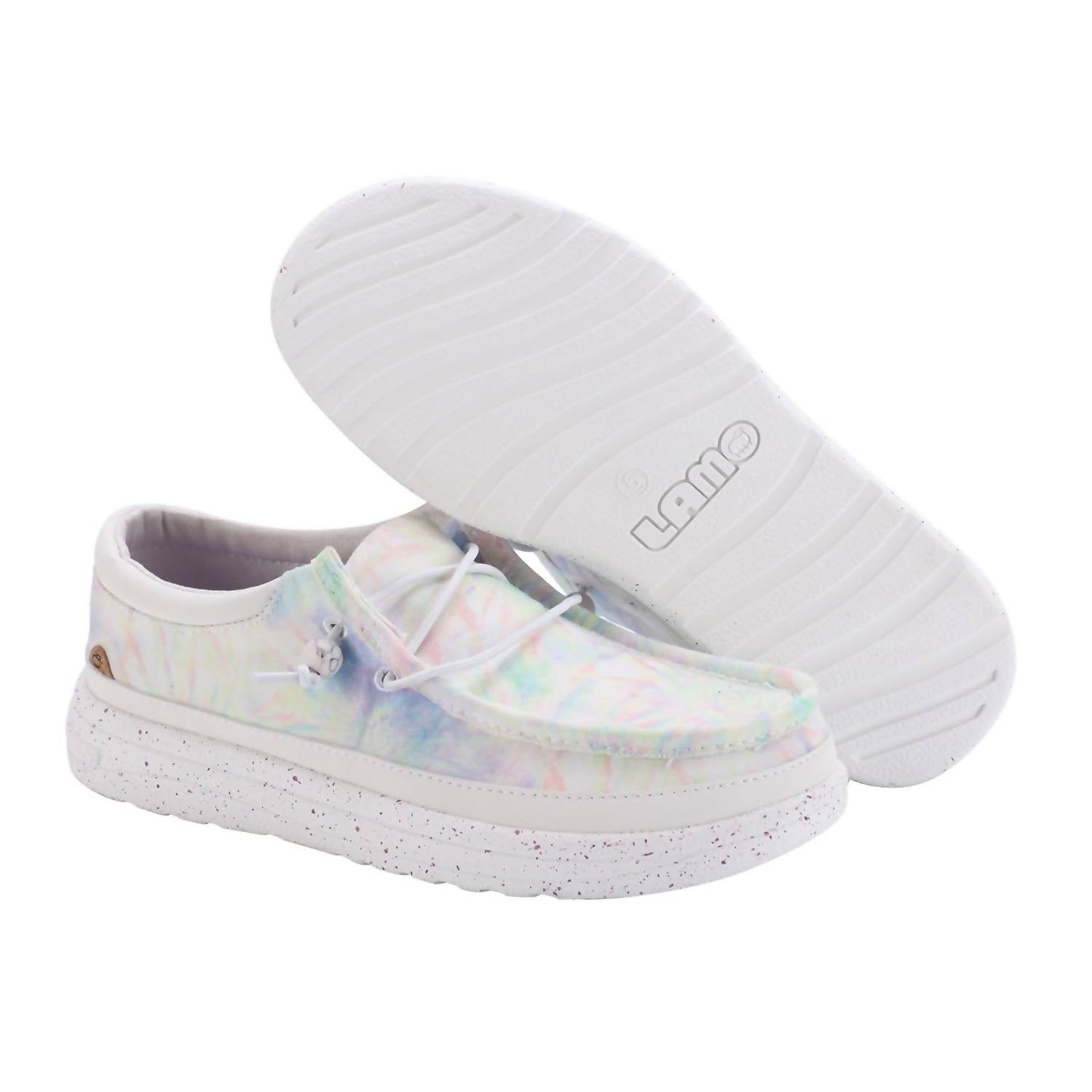 Lamo Women's Maia Canvas Deck Shoe in pastel tie dye - women's sneaker - view 8