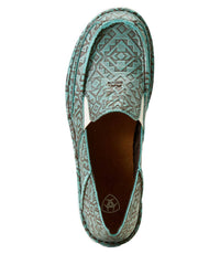 ARIAT Women's Cruiser Shoe in turquoise blanket emboss - women's flats - detail view