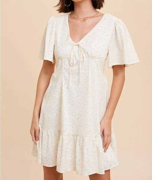 In-Loom - Open Back Flutter Sleeve Mini Dress