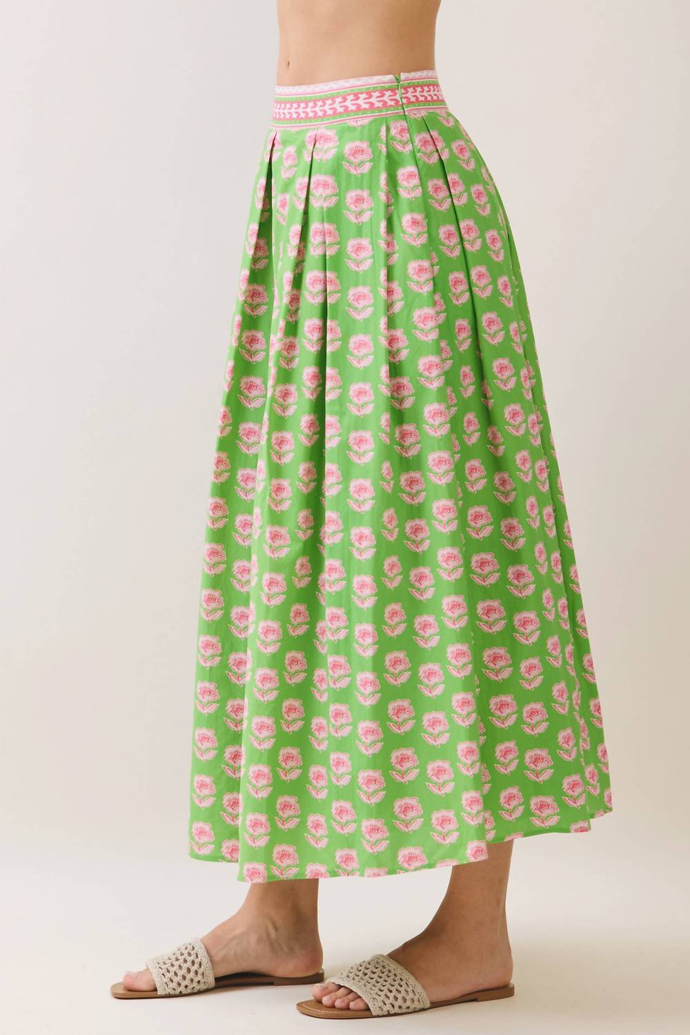 Tcec - Floral Print Midi Skirt