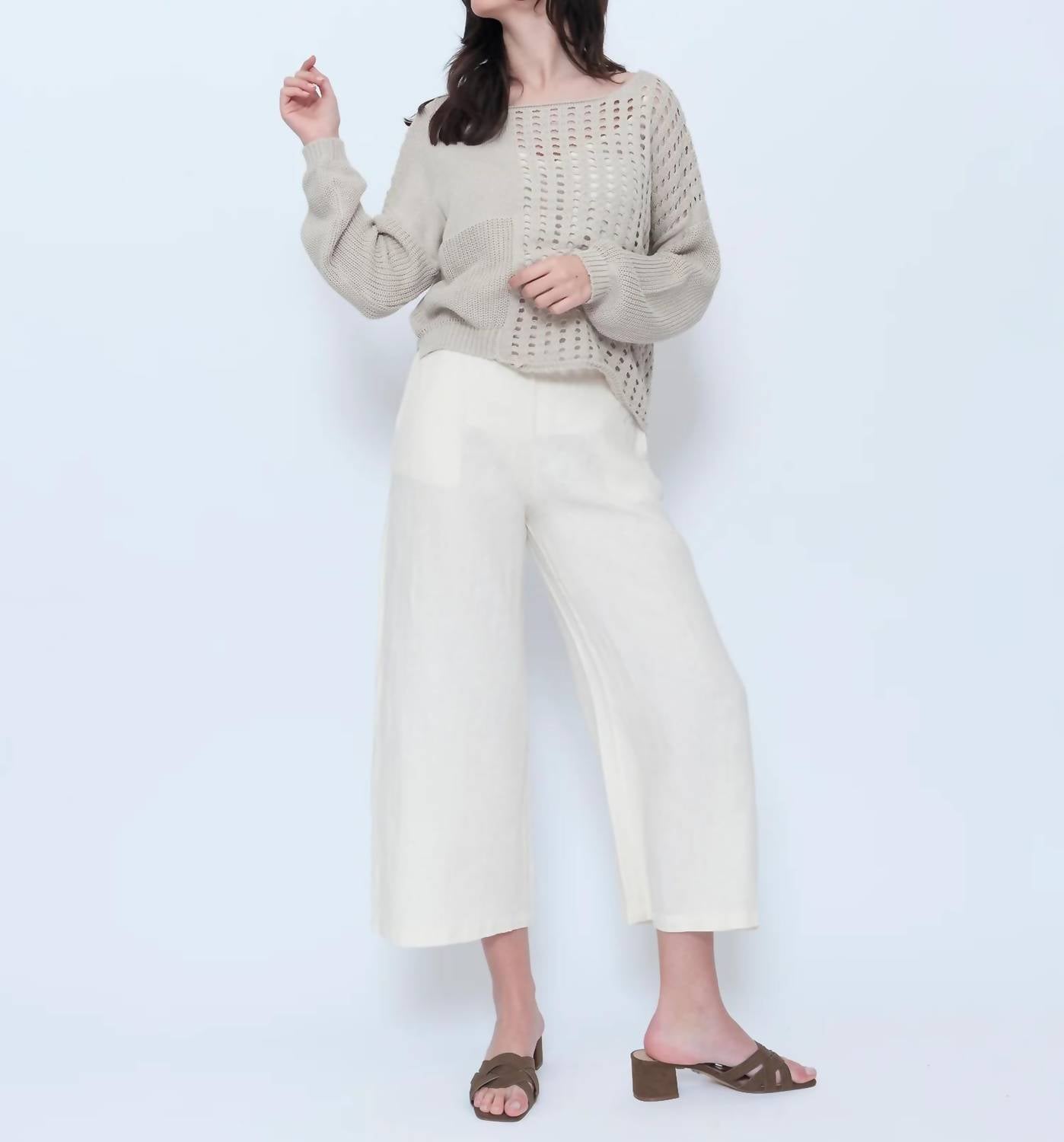 Blueberry - Wide Leg Crop Pants